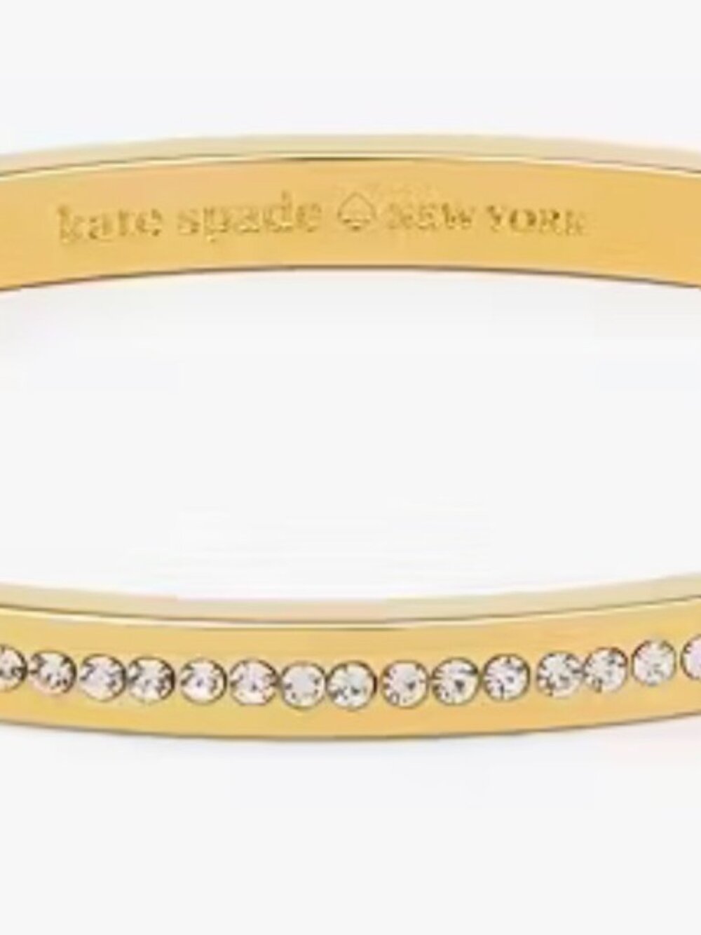 Kate Spade NY Gold Plated Ring It Up Pave Crystals Hinged Bangle Bracelet (New) - Picture 1 of 5